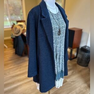 Old Navy oversized Navy Women's lightweight boucle textured Coat